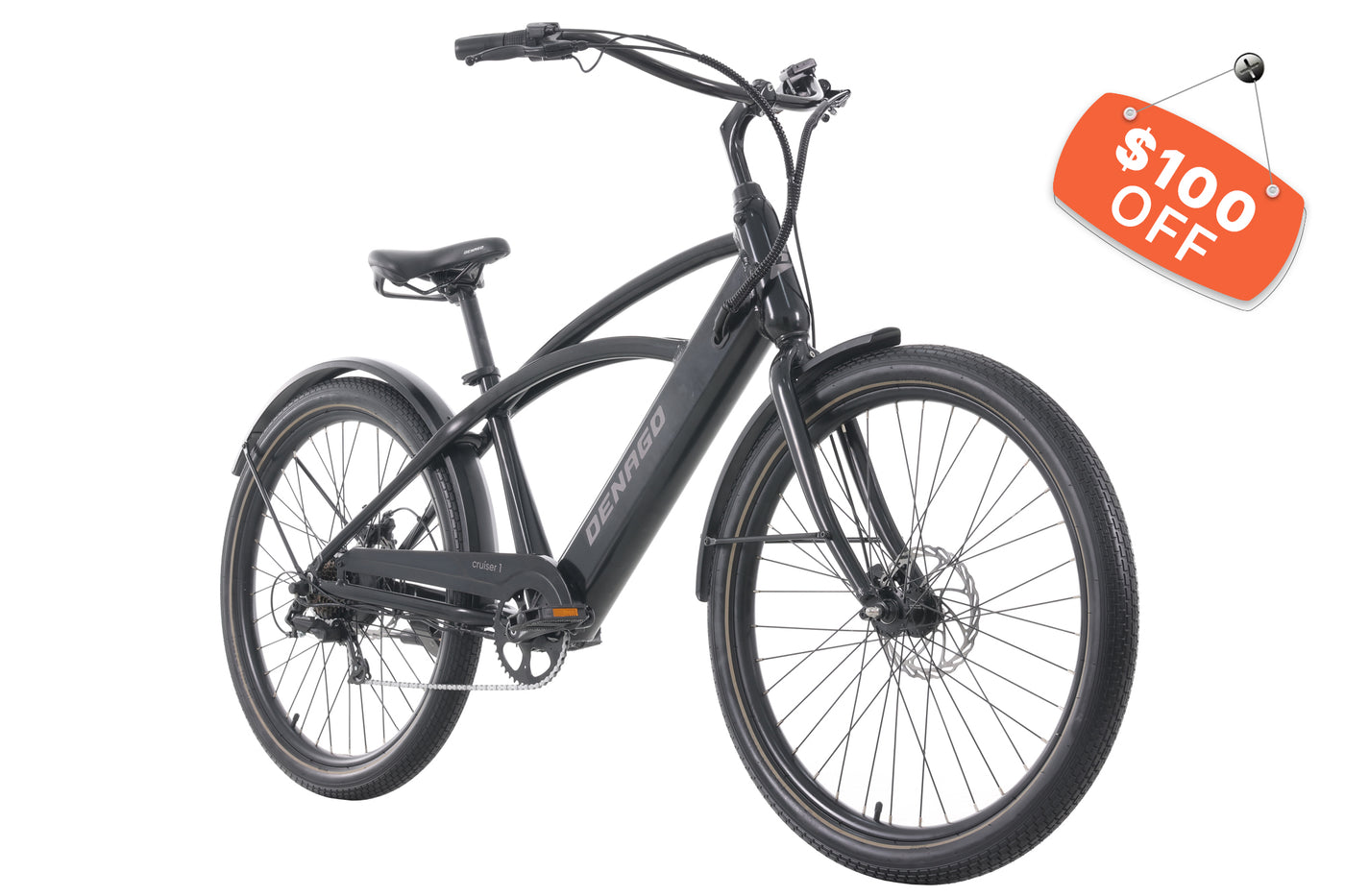 Denago Cruiser 1 High Step eBike | 53-Mile Range, 500W Peak Light ...