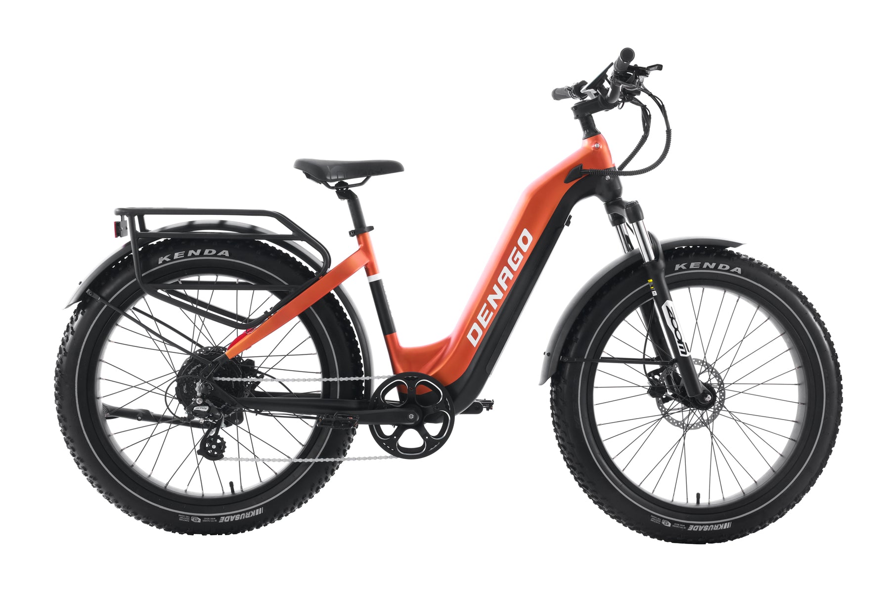 Denago Fat Tire 2 Step-thru eBike Orange / S/M: Fits 4'11''-5'10''